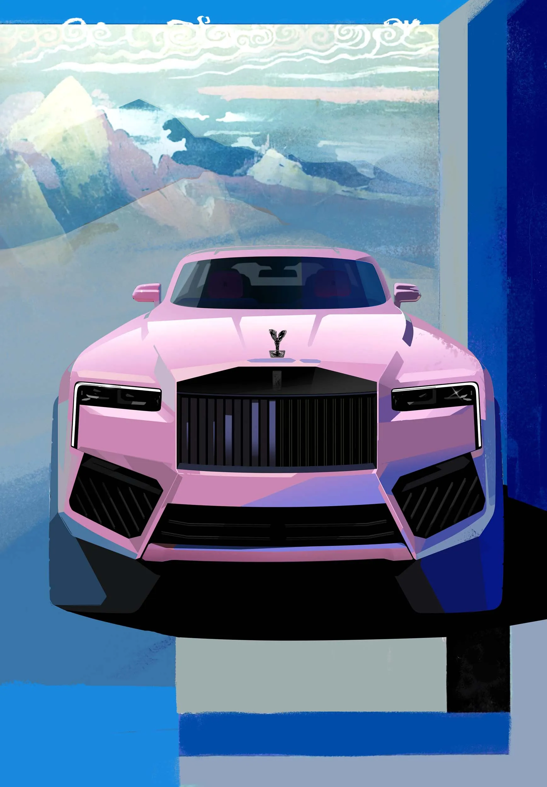Rolls-Royce with Chinese Mural Art